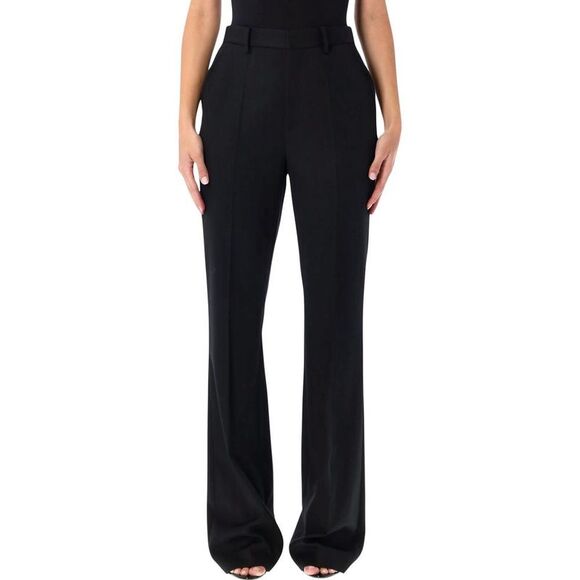 RALPH LAUREN Women's High-Waisted Wide-Leg Tailored Trousers Women BLACK Pants